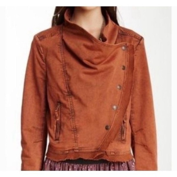 Free People Boho Drape Raw Hem Jacket S - Picture 3 of 11